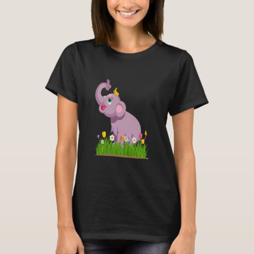 cute baby elephant  illustration  T_Shirt