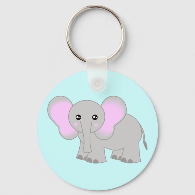 Cute Baby Elephant Keychain (Front)