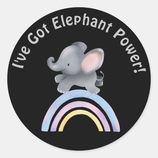 "Cute baby elephant kids stickers (Front)
