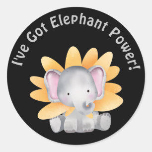 "Cute baby elephant kids stickers