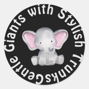 "Cute baby elephant kids stickers