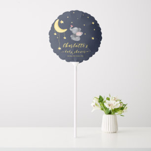 Cute Baby Elephant & Little Butterfly Baby Shower Balloon