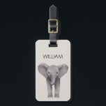 Cute Baby Elephant  Name  Luggage Tag<br><div class="desc">cute baby elephant  illustration personalized name luggage tag</div>