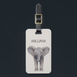 Cute Baby Elephant  Name  Luggage Tag<br><div class="desc">cute baby elephant  illustration personalized name luggage tag</div>
