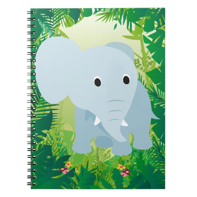 Cute Baby Elephant Notebook (Front)