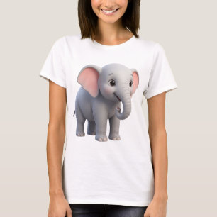 Cute Baby Elephant Nursery Cartoon T-Shirt