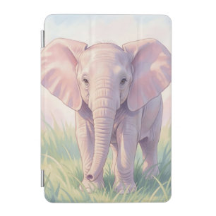 Cute Baby Elephant Pastel Meadow iPad Mini Cover