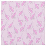 Cute baby elephant patterned pink fabric