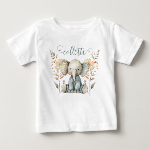 Cute Baby Elephant Personalized Baby T-Shirt