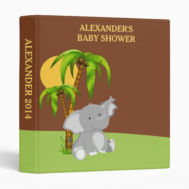 Cute Baby Elephant Photo Album Binder (Front/Spine)