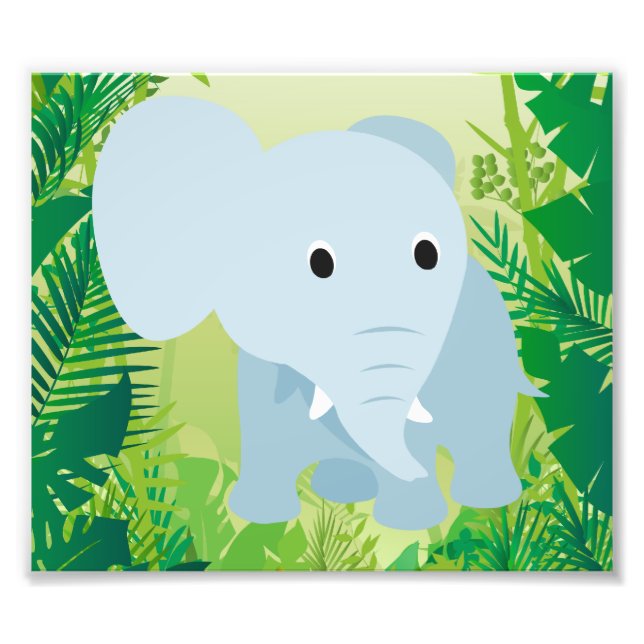 Cute Baby Elephant Photo Print (Front)