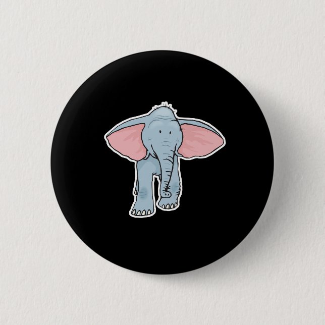 cute baby elephant pinback button (Front)