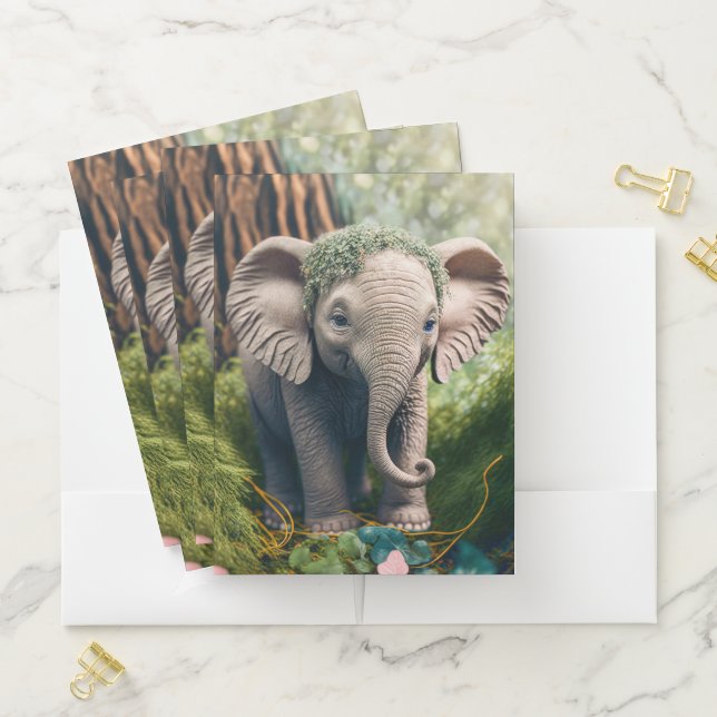 Cute Baby Elephant Pocket Folder (In Situ)