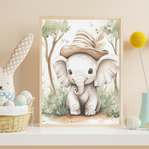 Cute Baby Elephant Poster