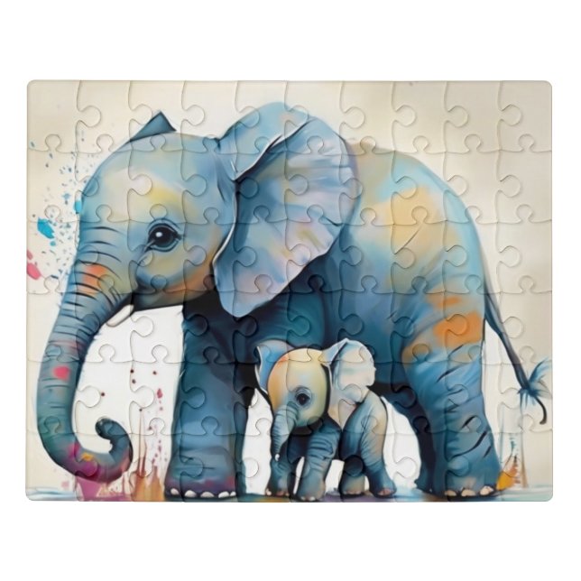Cute baby elephant Puzzle (Puzzle Horizontal)