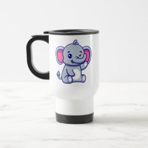Cute Baby Elephant Sitting Cartoon-23800 Travel Mug