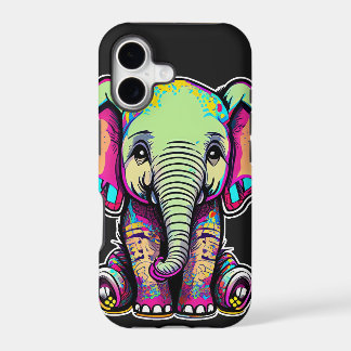Cute Baby Elephant sitting digital illustration iPhone 17 Case