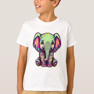 Cute Baby Elephant sitting digital illustration T-Shirt