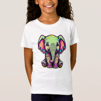 Cute Baby Elephant sitting digital illustration T-Shirt