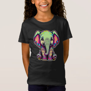 Cute Baby Elephant sitting digital illustration T-Shirt