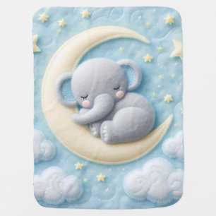 Cute baby elephant sleeping baby blanket