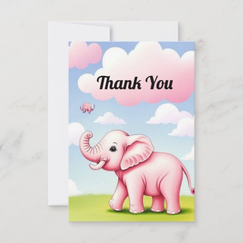 Cute Baby Elephant  Thank You Card