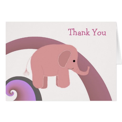 Cute Baby Elephant Thank You Cards | Zazzle