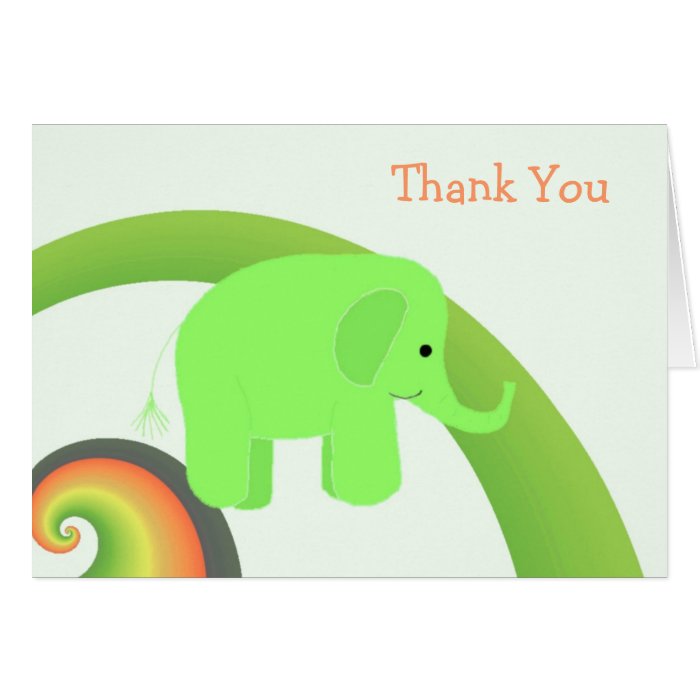 Cute Baby Elephant Thank You Greeting Card