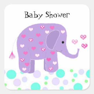 Cute Baby Elephant Thank You Square Sticker