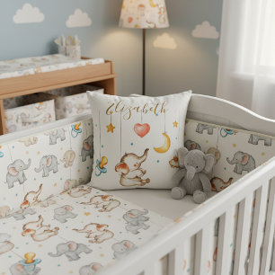 Cute baby Elephant Throw Pillow