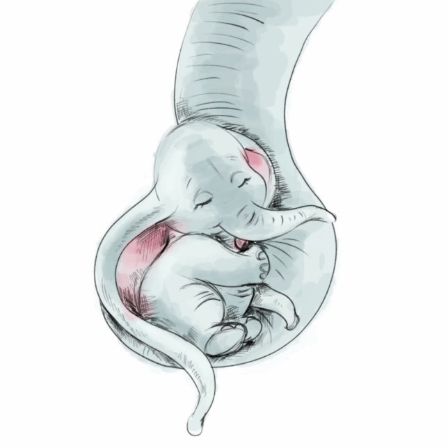 Cute Baby Elephant Trunk Baby Shower Cake Topper Cutout (Front)