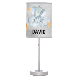 Cute Baby Elephant Twinkle Sweet Dream Boy Nursery Table Lamp