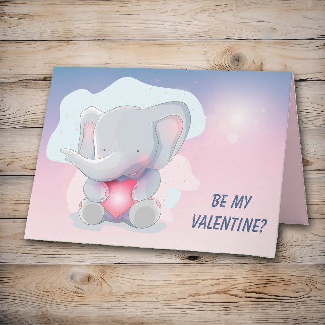 Cute Baby Elephant Valentine Card (Creator Uploaded)