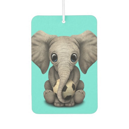 Cute Baby Elephant With Football Soccer Ball Air Freshener Zazzle