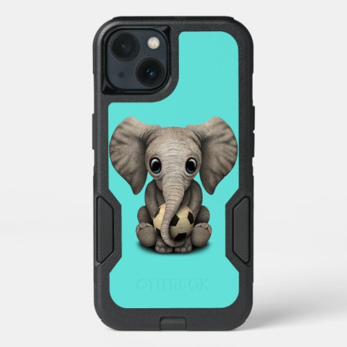 Cute Baby Elephant With Football Soccer Ball iPhone 13 Case