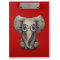 Cute Baby Elephant with Reading Glasses Red