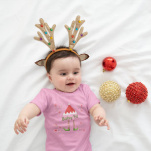 Cute Baby Elf & Snowflake Christmas Bodysuit