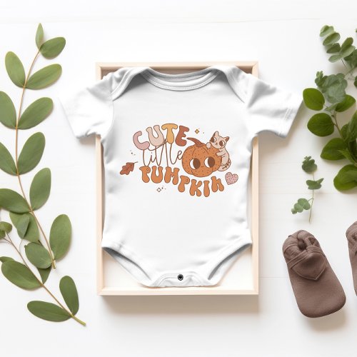 Cute baby Fall Halloween Cute Little Pumpkin Baby Bodysuit