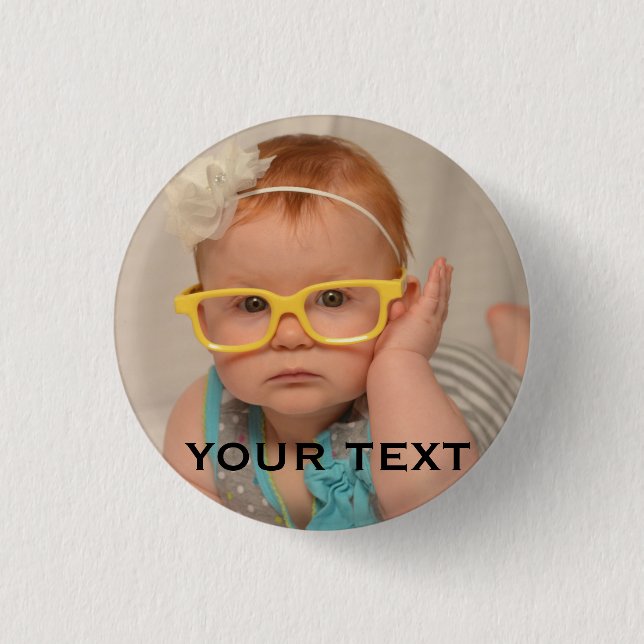 Cute Baby Family Photo  Button (Front)