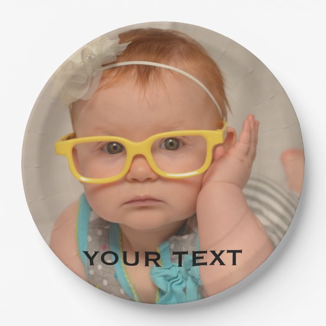 Cute Baby Family Photo Paper Plates (Front)