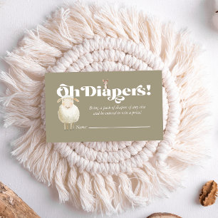 Cute Baby Farm Animals Diaper Raffle Enclosure Business Card