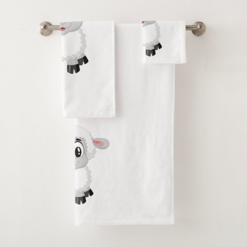 Cute Baby Farm Lamb Bath Towel Set