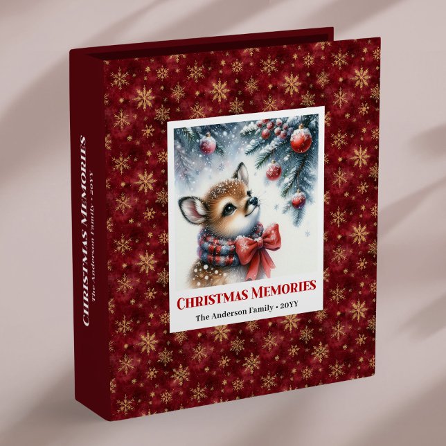 Cute Baby Fawn Snowy Forest Custom Christmas Album 3 Ring Binder (Cute Baby Fawn Snowy Forest Custom Christmas Album 3 ring binder)