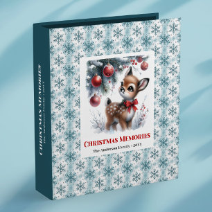 Cute baby fawn winter scene kids memory album 3 ring binder