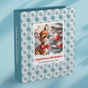 Cute baby fawn winter scene watercolor binder kids