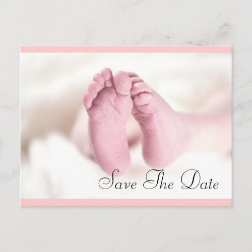 Cute Baby Feet Announcement Postcard