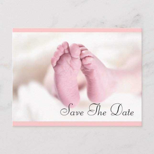 Cute Baby Feet Announcement Postcard (Front)