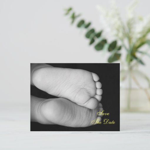 Cute Baby Feet Announcement Postcard | Zazzle