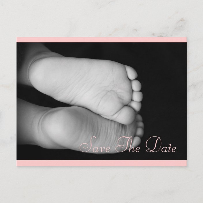 Cute Baby Feet Announcement Postcard Zazzle Com