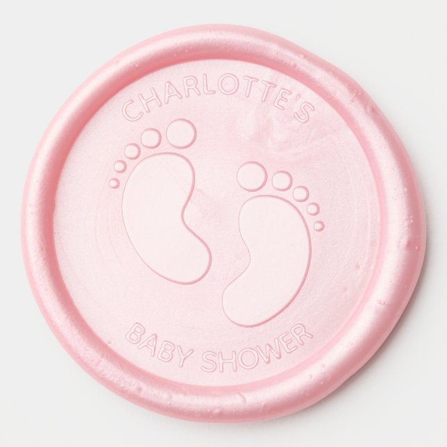 Cute Baby Feet Baby Shower  Wax Seal Sticker (Front)